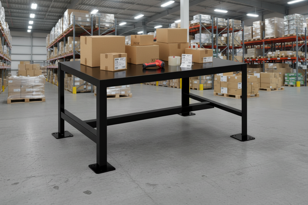 Mesón de Trabajo Metálico Industrial MT3180 | Banco de Taller Reforzado