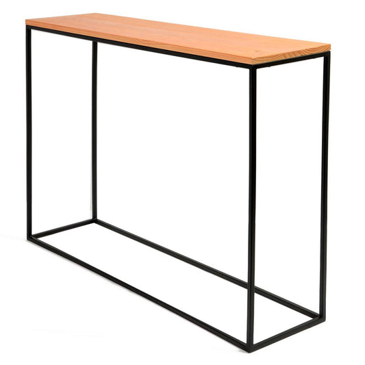 Mesa de Arrimo Ironwood de Madera Maciza y Acero Negro – Diseño Industrial Moderno