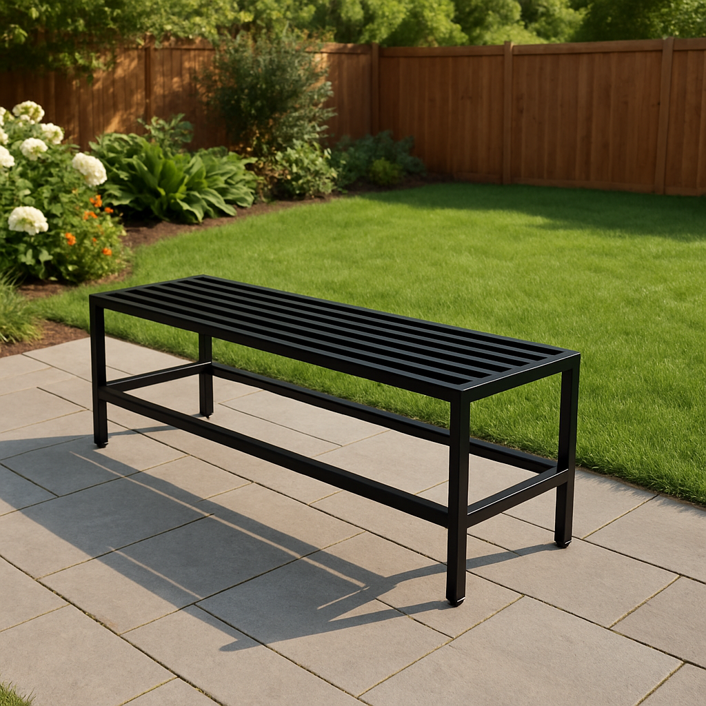 Banca para camarín, patio o jardín metálica 150 cm BM15345