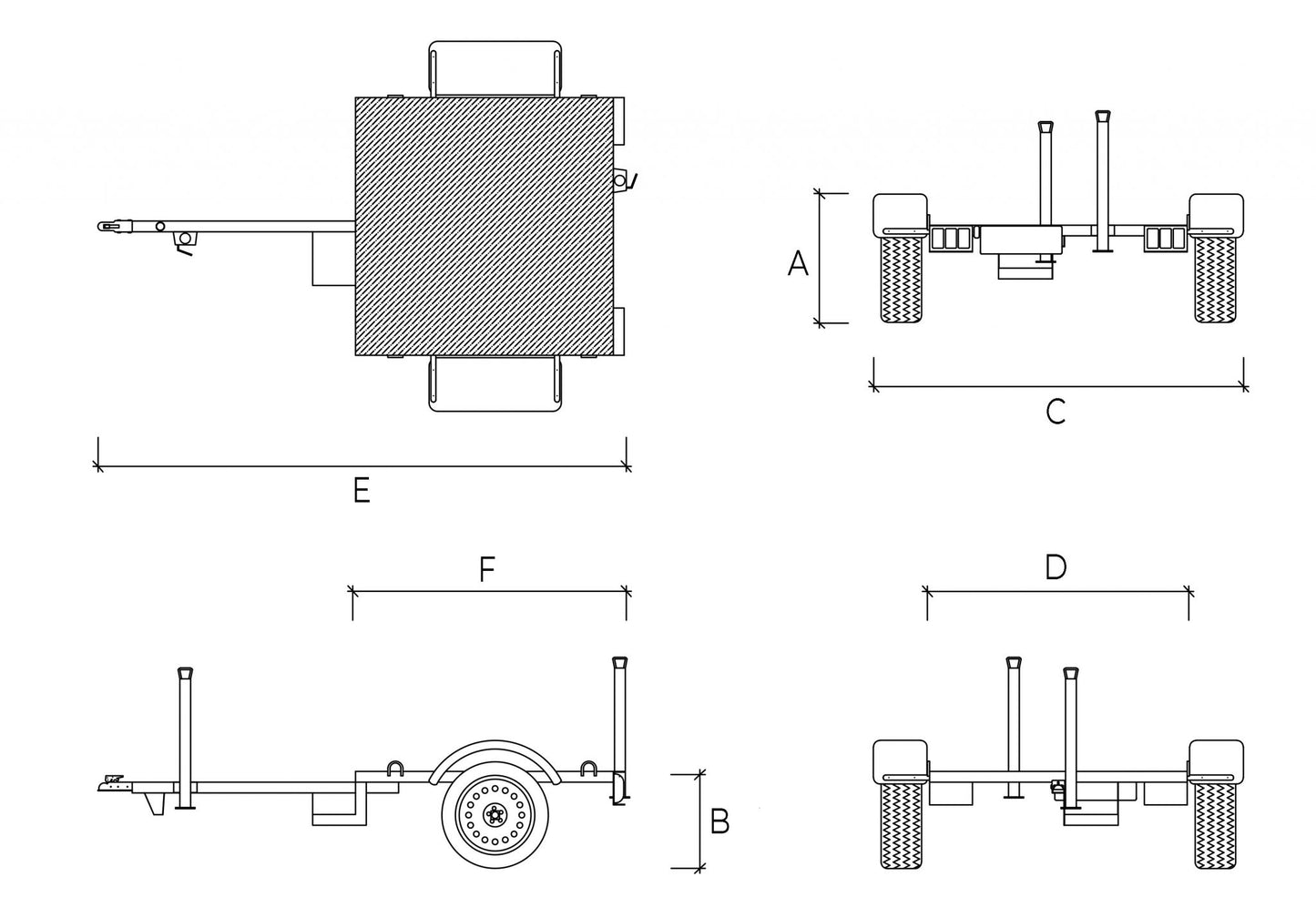 Carro Plano para Baño Químico 120x120cm