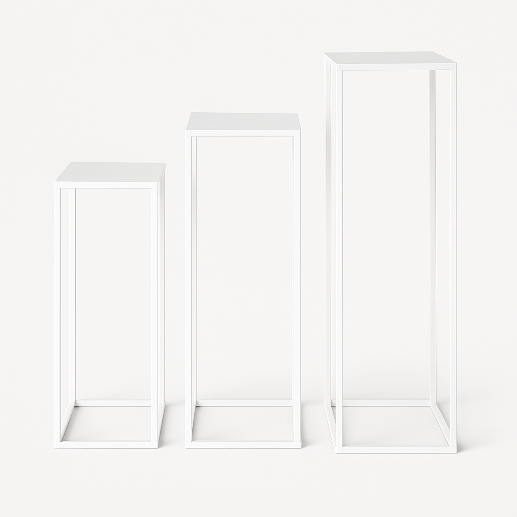 Pack 3 Pedestales metalicos Blancos