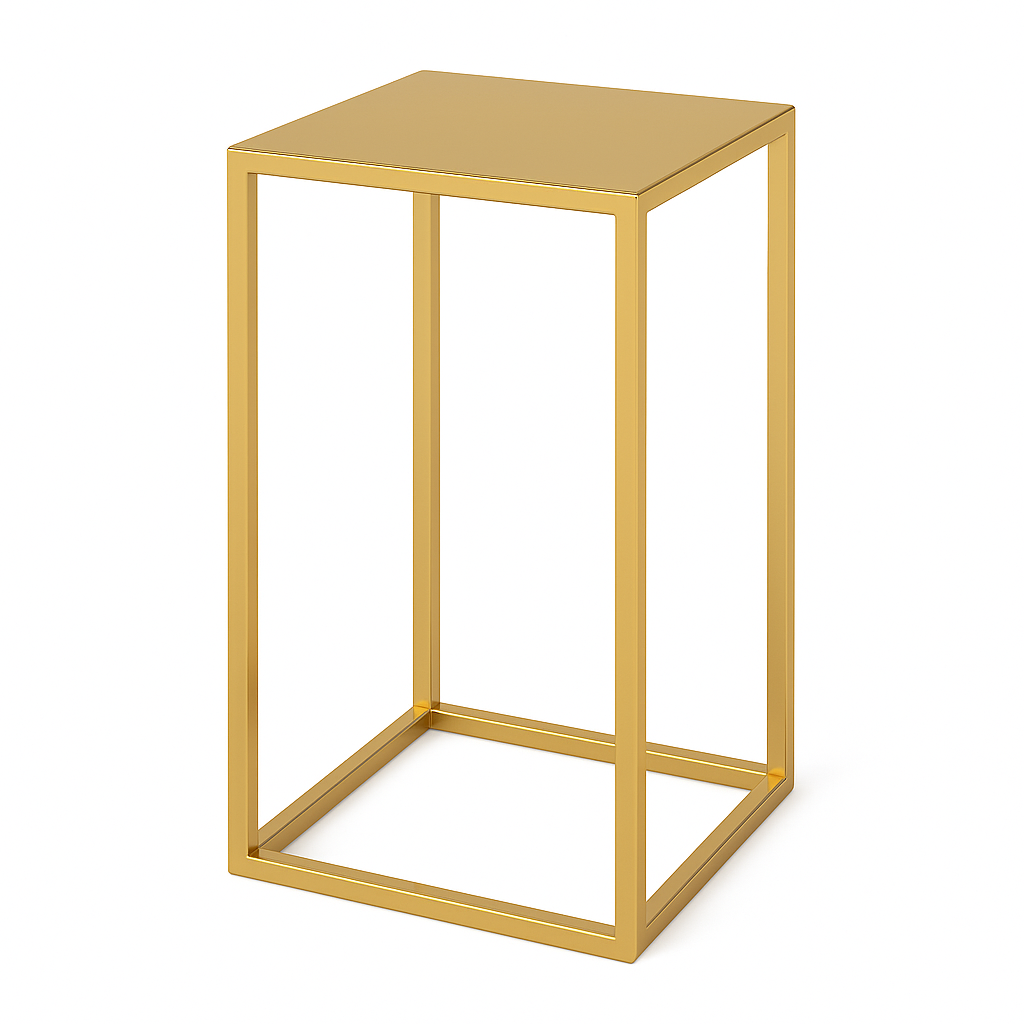 Pedestal metálico dorado decorativo