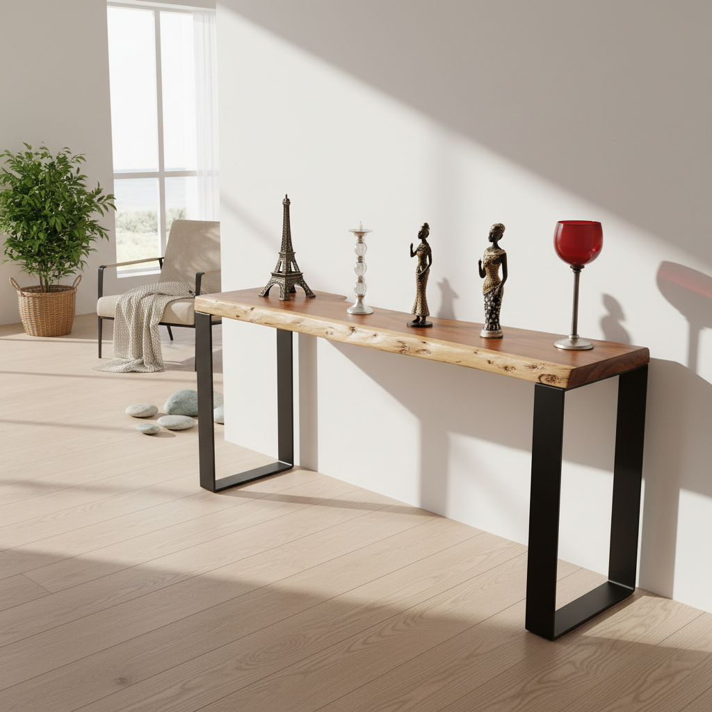 Arrimo Rústico Calafquén 180 cm – Mesa de Arrimo de Madera Natural Estilo Patagónico