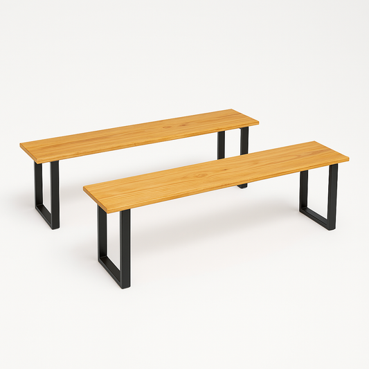 Set de 2 Bancas de Pino Macizo de 100cm para Comedor o Terraza