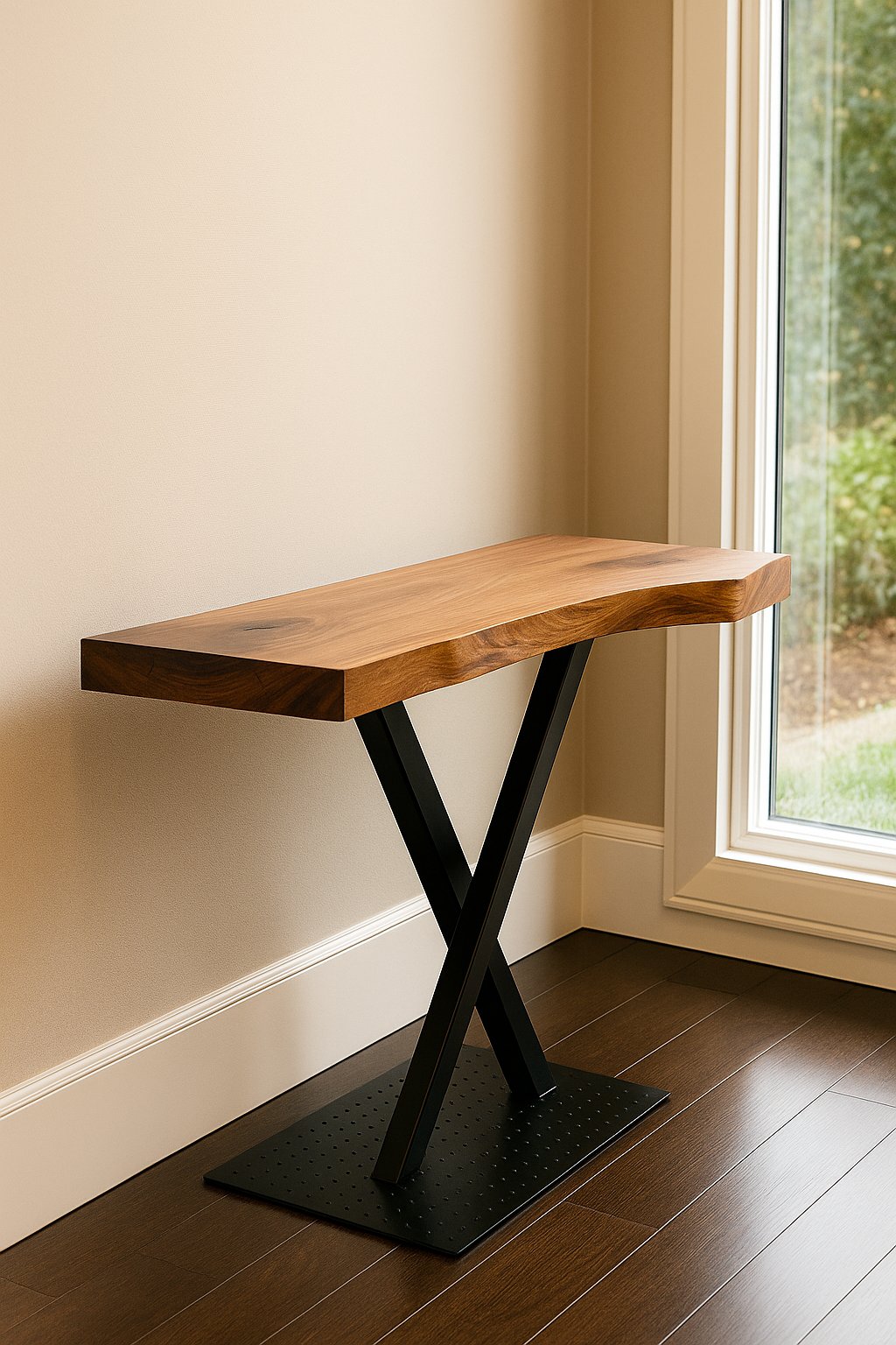 Arrimo metalico con madera rústica Vichuquén V150