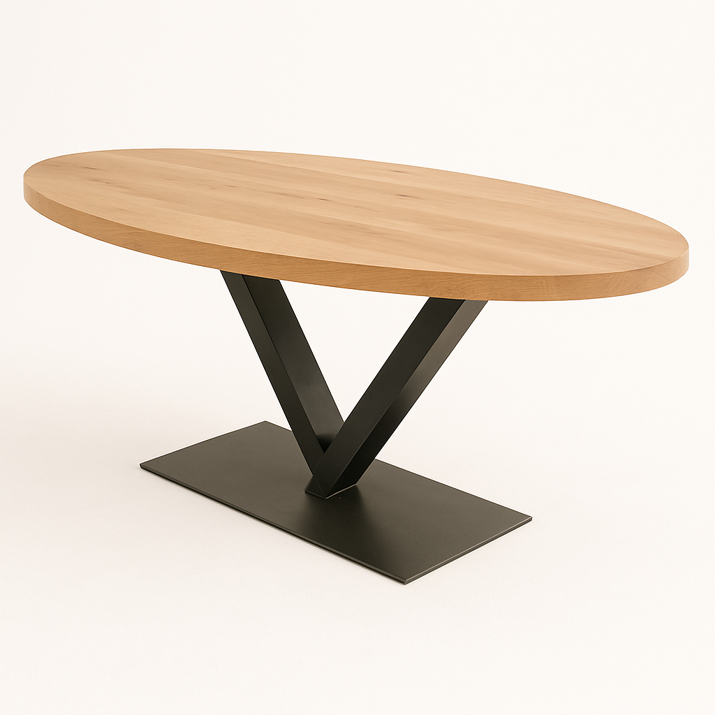 Mesa de comedor metal madera Ovalada OVO