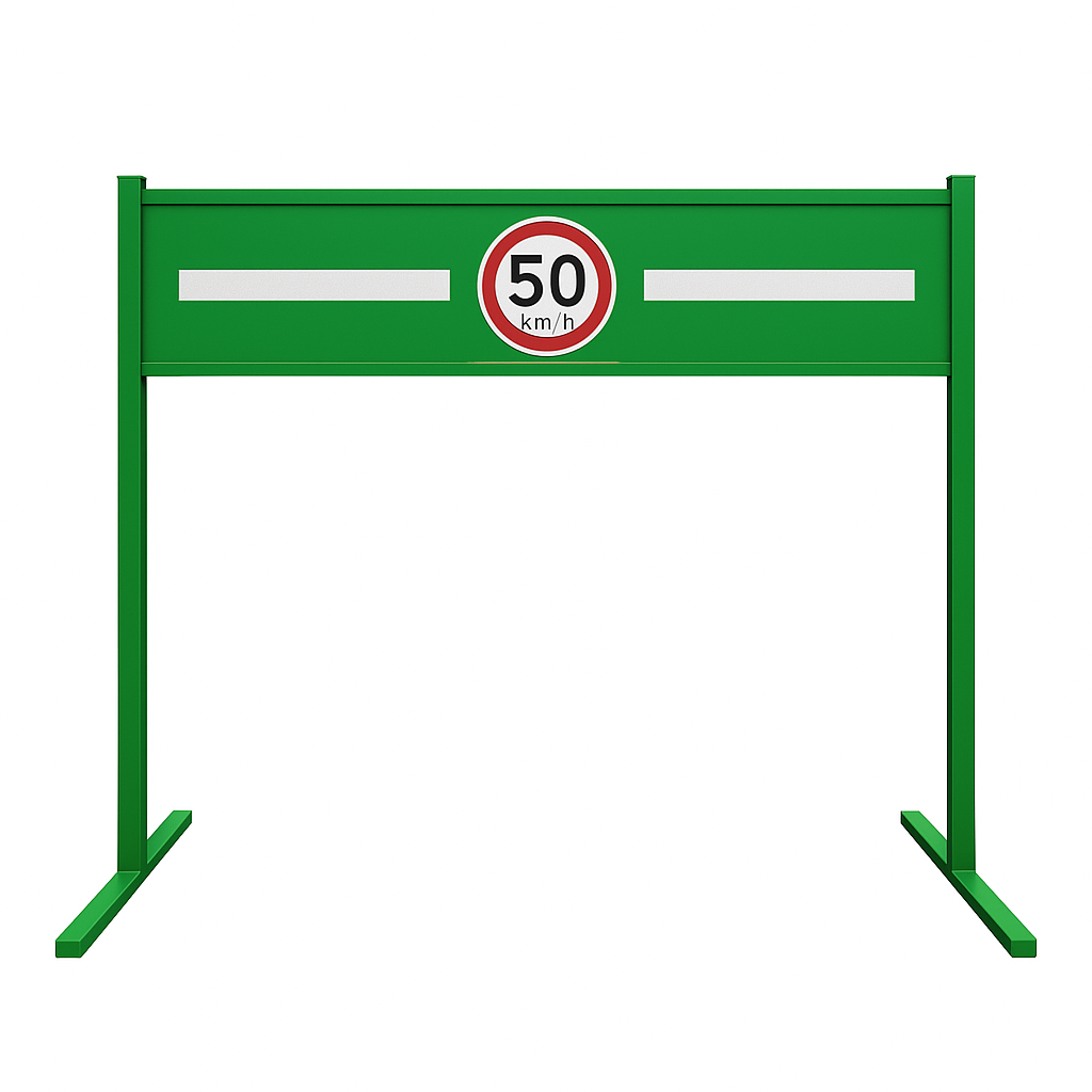 Pórtico reductor de velocidad para zona residencial