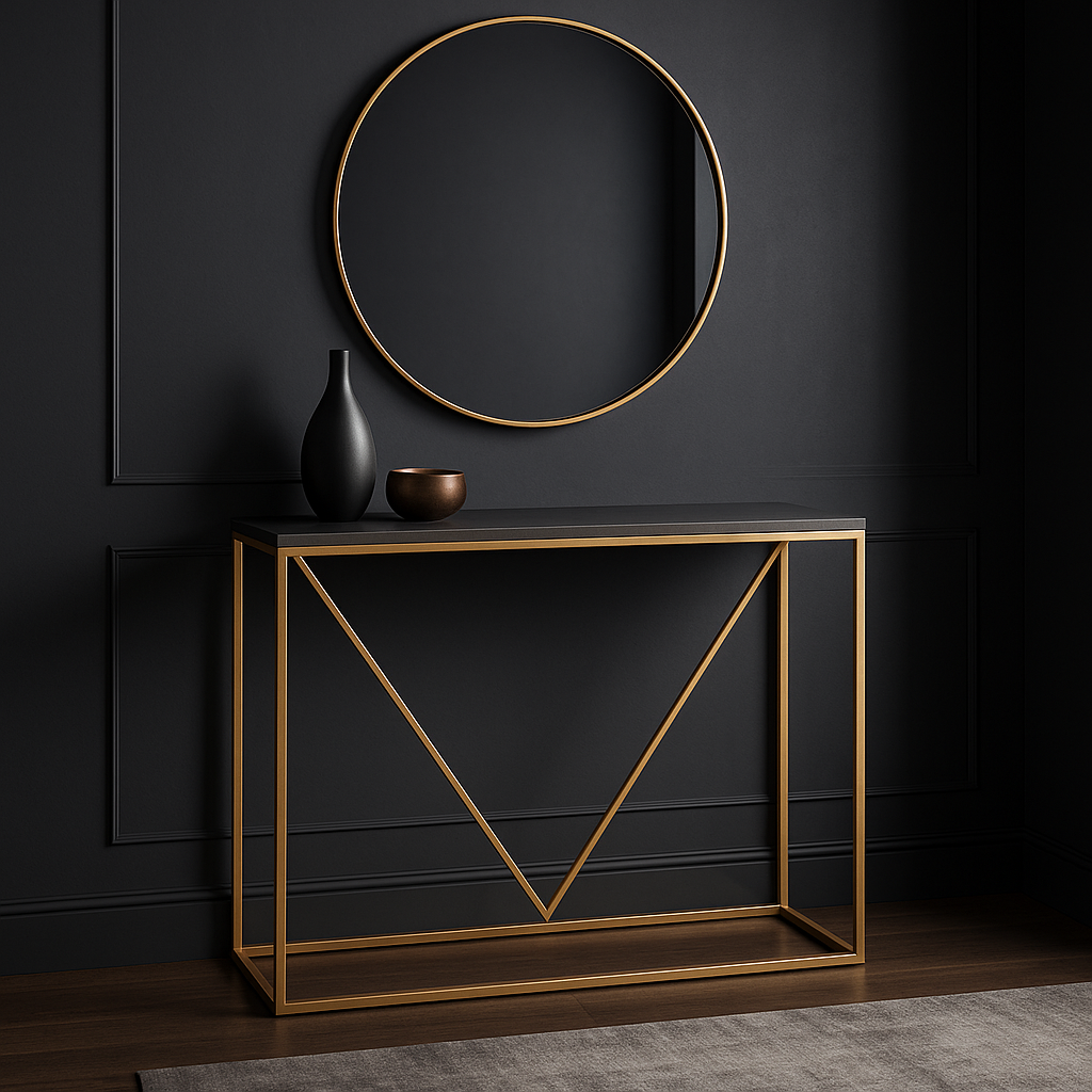 Consola Metálica Estilo Loft – Mesa de Arrimo Minimalista de Acero Personalizable