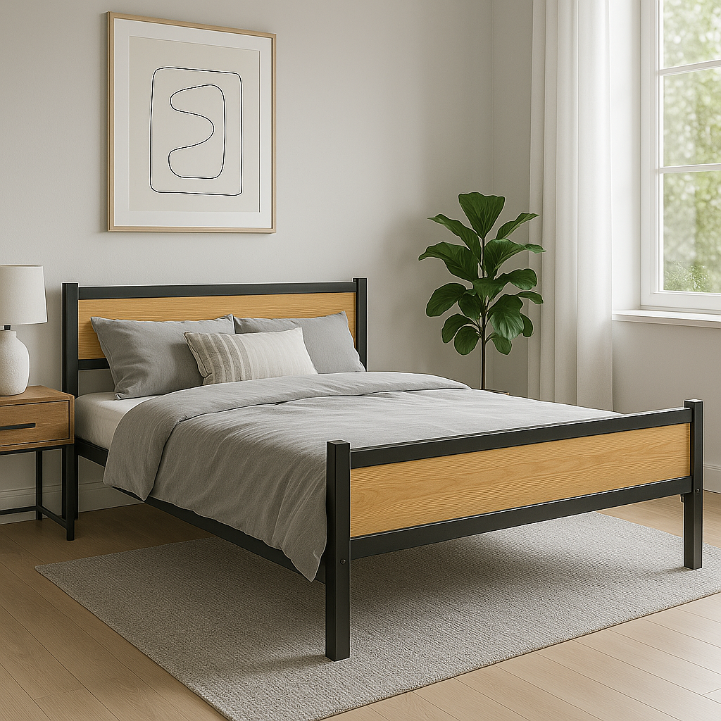 Cama Industrial Refugio – Cama Metálica Estilo Loft Resistente y Moderna