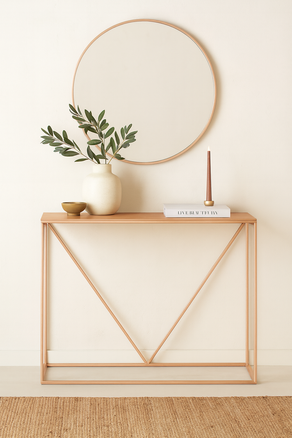 Consola Metálica Estilo Loft – Mesa de Arrimo Minimalista de Acero Personalizable