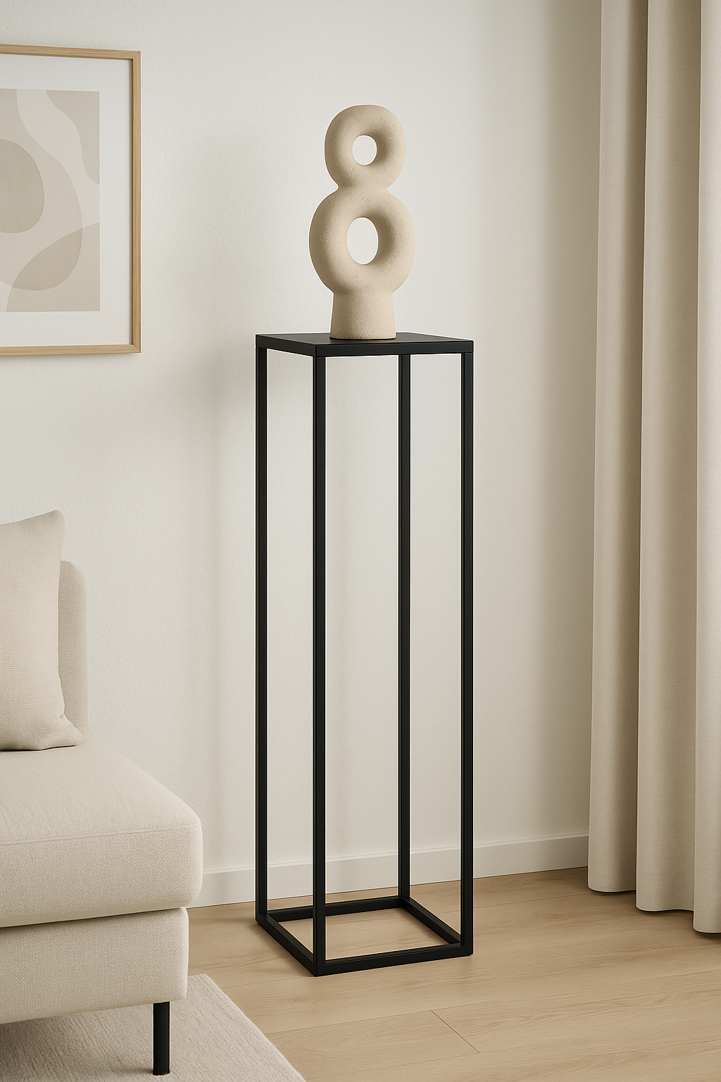 Pedestal exhibidor o Plinto metalico Negro York - LOFT1033