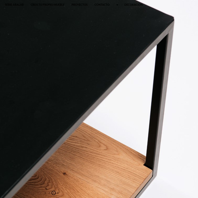 Mesa de Centro metal madera Roble Americano