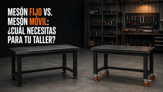 Mesón fijo vs. mesón móvil: ¿cuál necesitas para tu taller?