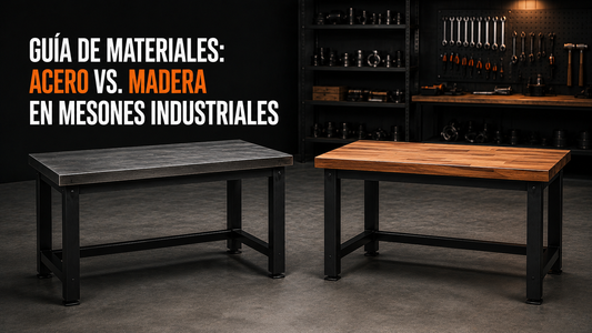 Guía de materiales: acero vs. madera en mesones de trabajo industriales