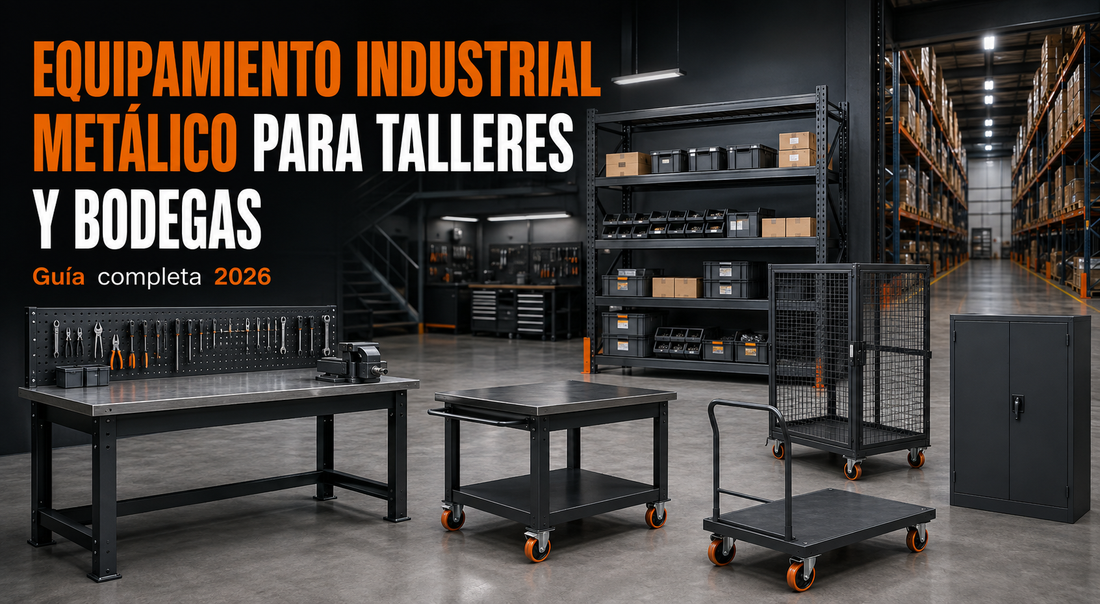 Equipamiento industrial metálico para talleres y bodegas: guía completa 2026