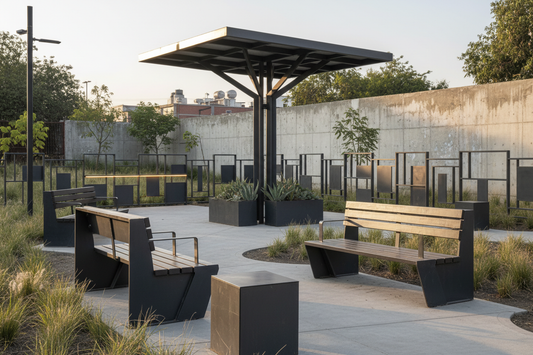 Mobiliario Urbano Metálico para Plazas, Parques y Espacios Públicos – Mingenio Chile
