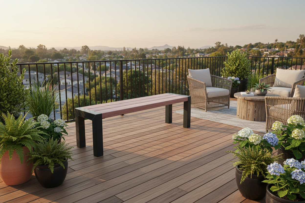 Banca de Exterior Beta 180x40 cm – Banca Resistente para Terraza y Jardín