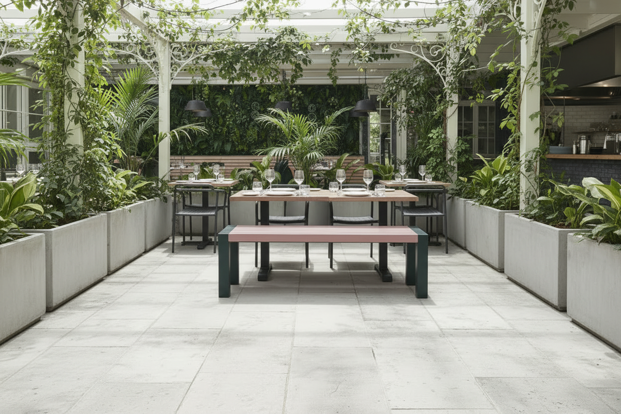 Banca de Exterior Beta 180x40 cm – Banca Resistente para Terraza y Jardín