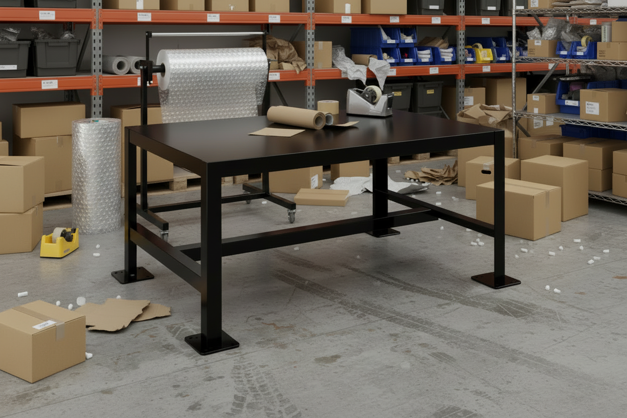 Mesón de Trabajo Metálico Industrial MT2180 | Banco de Taller Reforzado