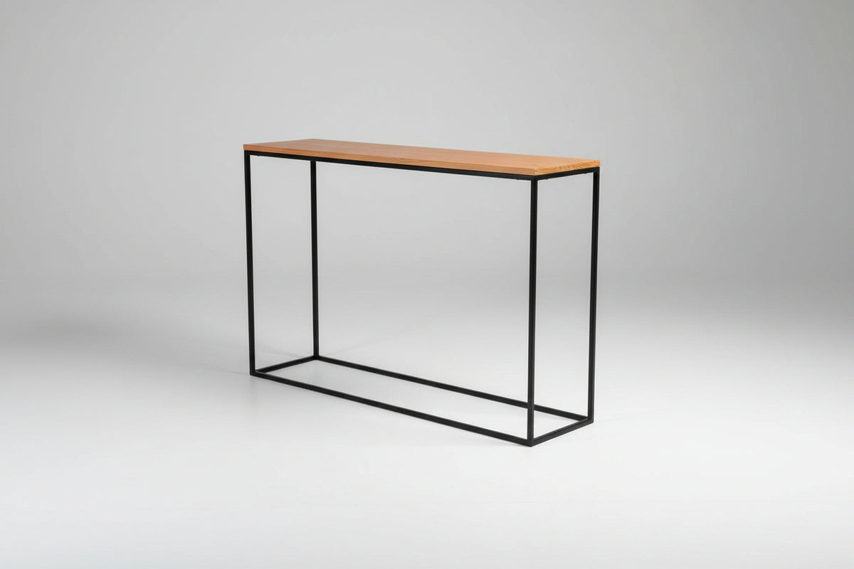 Mesa de Arrimo Ironwood de Madera Maciza y Acero Negro – Diseño Industrial Moderno