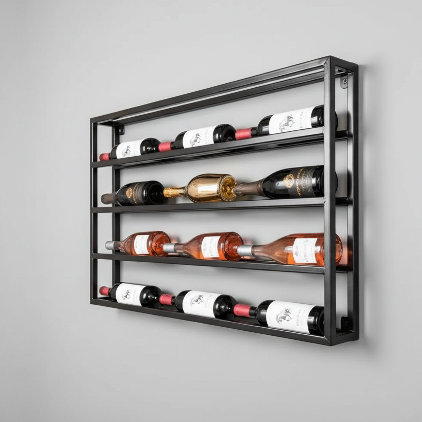 Botellero Industrial de Metal para Vinos