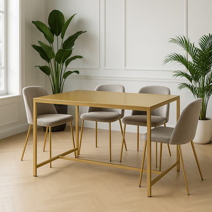 Mesa de Comedor Metálica dorada