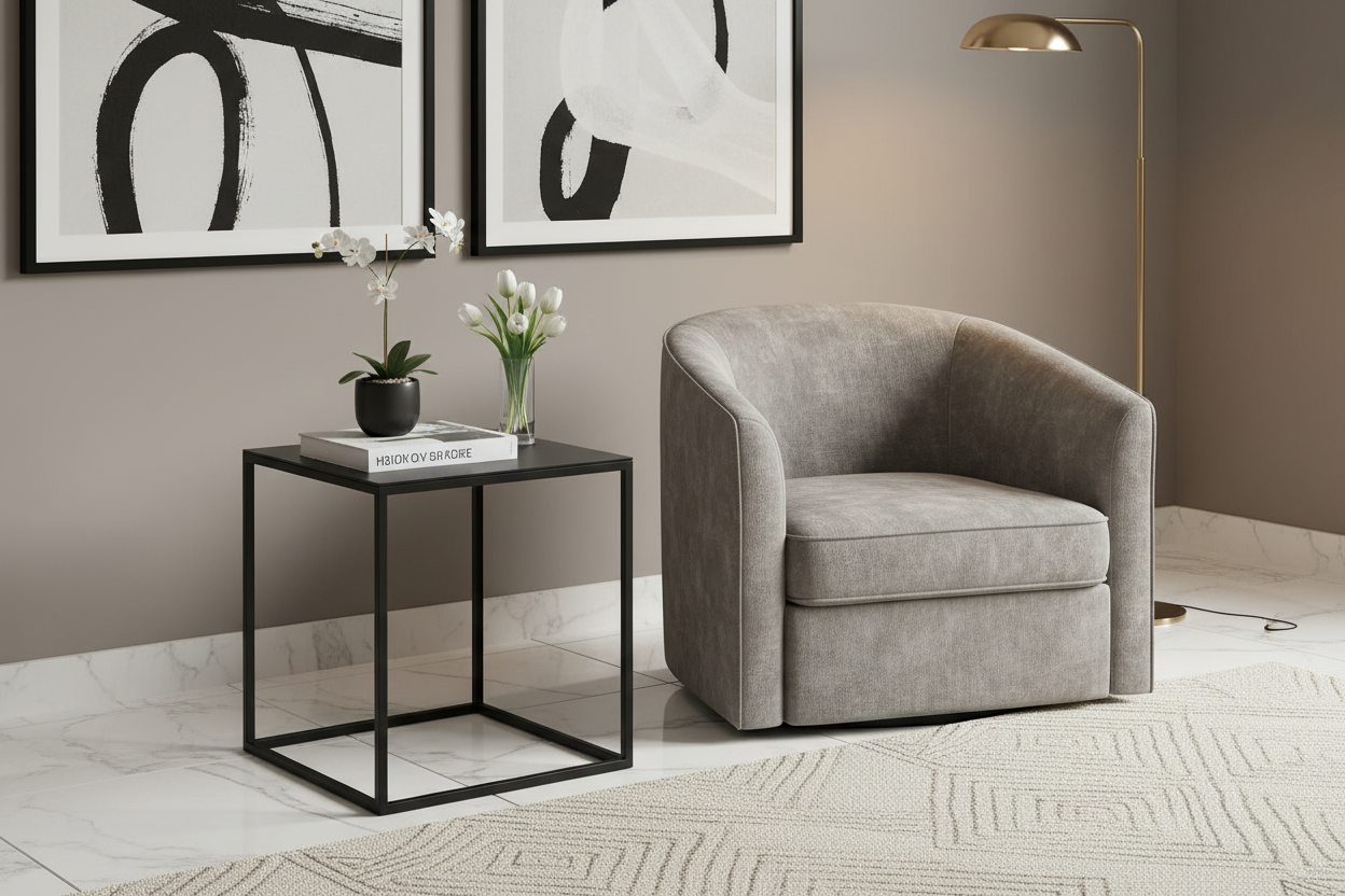 Mesa Auxiliar Industrial Loft para Living