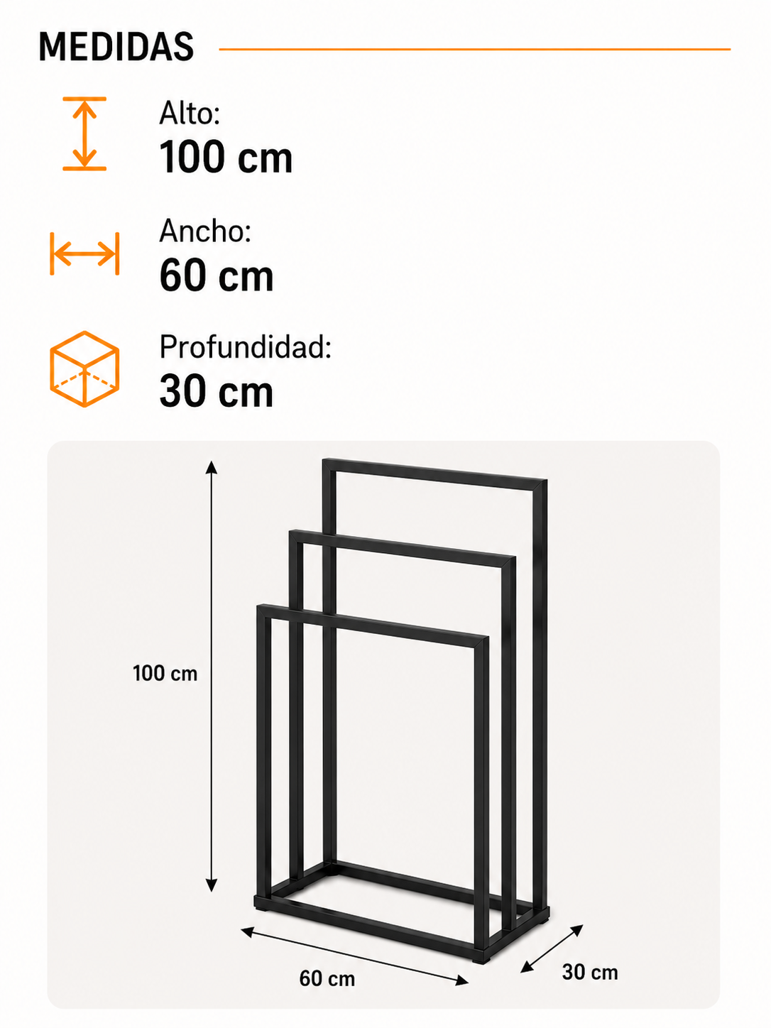 Toallero Minimalista de Acero para Baño