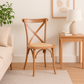 Pack 4 Sillas Crossback Madera Rattan