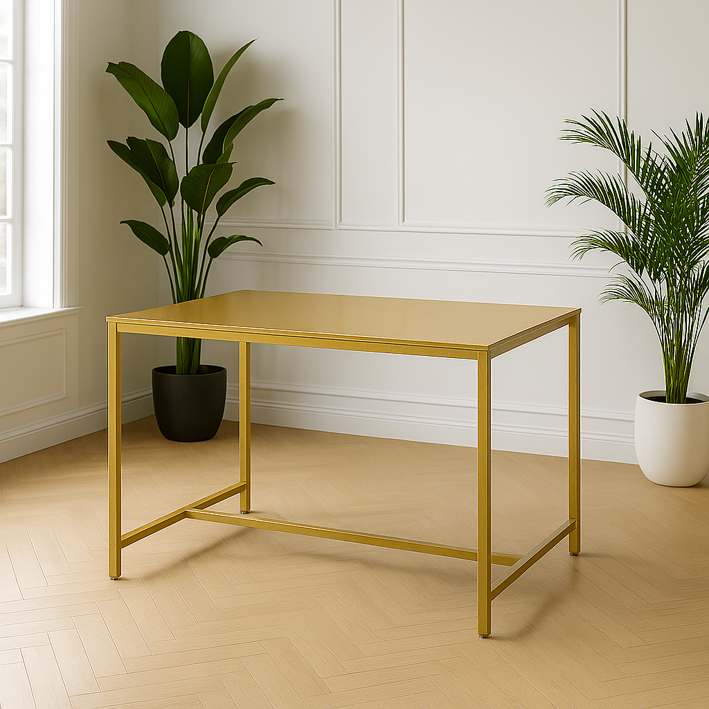 Mesa de Comedor Metálica dorada
