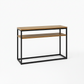 Consola Doble Cubierta Oak Loft Lenga – Mesa Arrimo de Madera y Metal Estilo Industrial