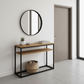 Consola Doble Cubierta Oak Loft Lenga – Mesa Arrimo de Madera y Metal Estilo Industrial
