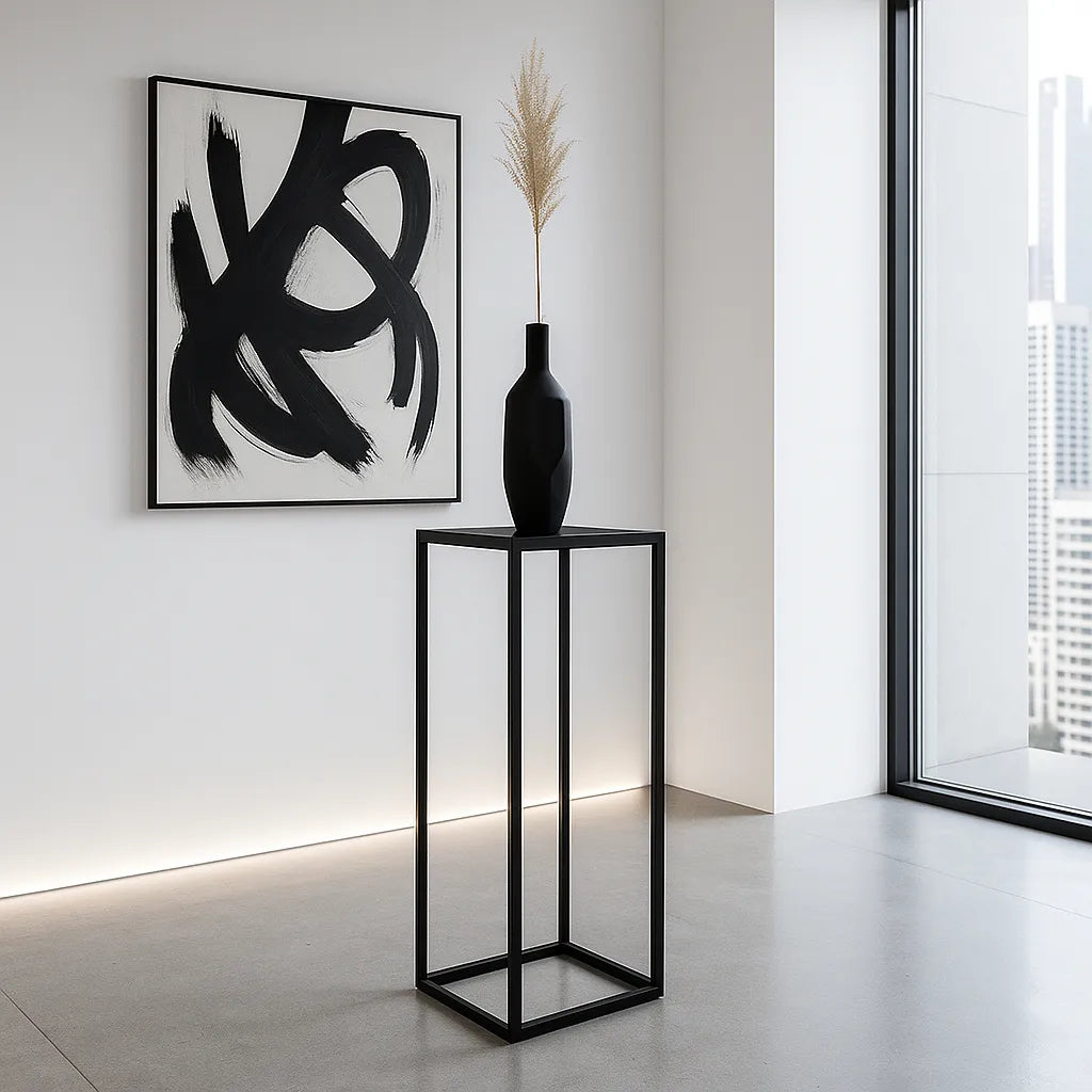 Plinto metalico Negro York - Mesa para Escultura LOFT1033