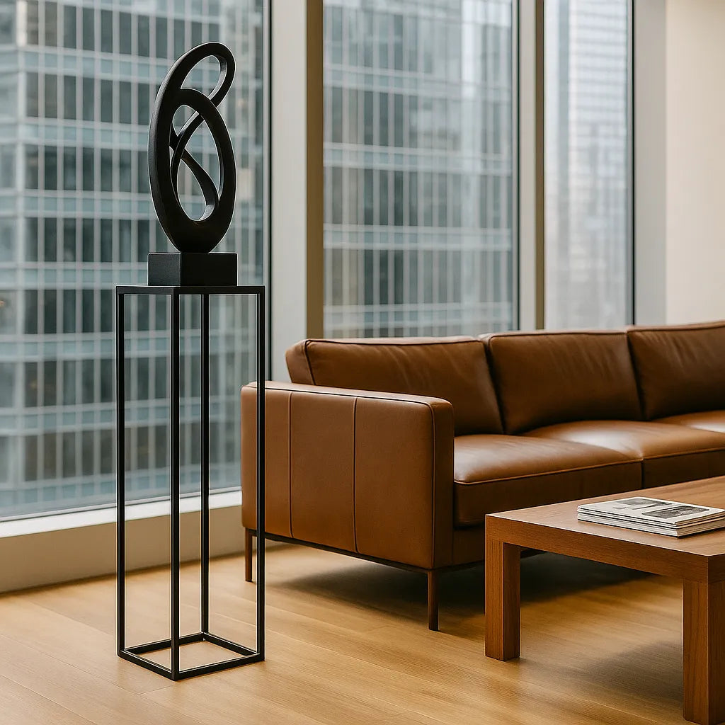 Plinto metalico Negro York - Mesa para Escultura LOFT1033