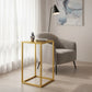 Pedestal metálico dorado decorativo