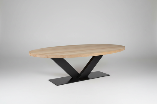 Mesa de comedor metal madera Ovalada OVO