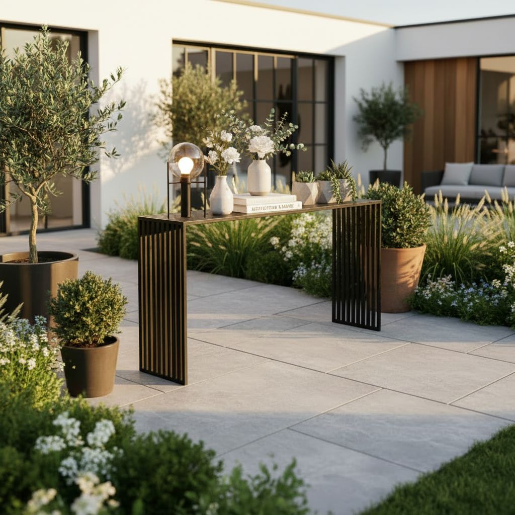 Arrimo Industrial Metálico Strip para Hall y Living