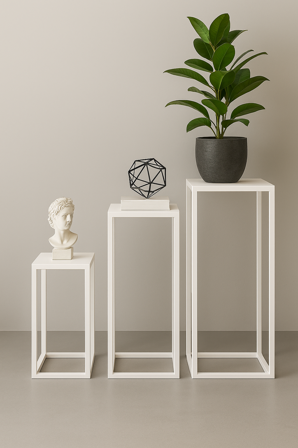 Pack 3 Pedestales metalicos Blancos