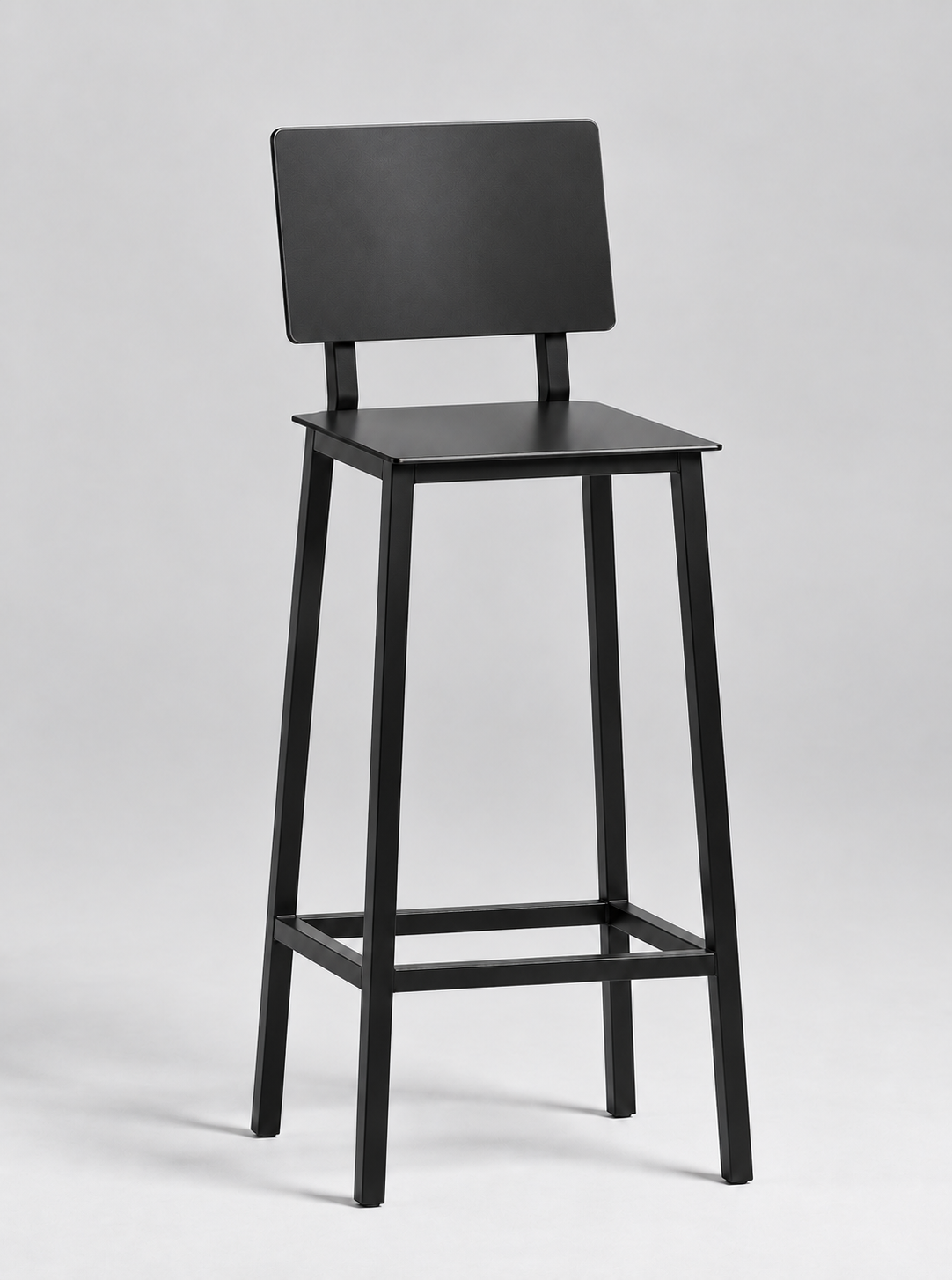 Silla alta Alicia negra 100% metal, asiento y respaldo de acero 4 mm, imagen conceptual