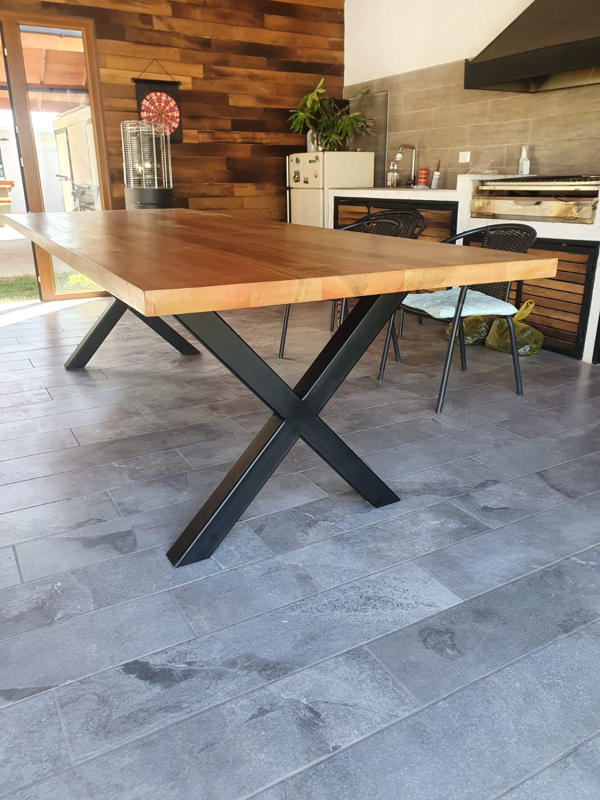 mesa de comedor de madera estilo industrial, Mesa Xavier, mesa para 6